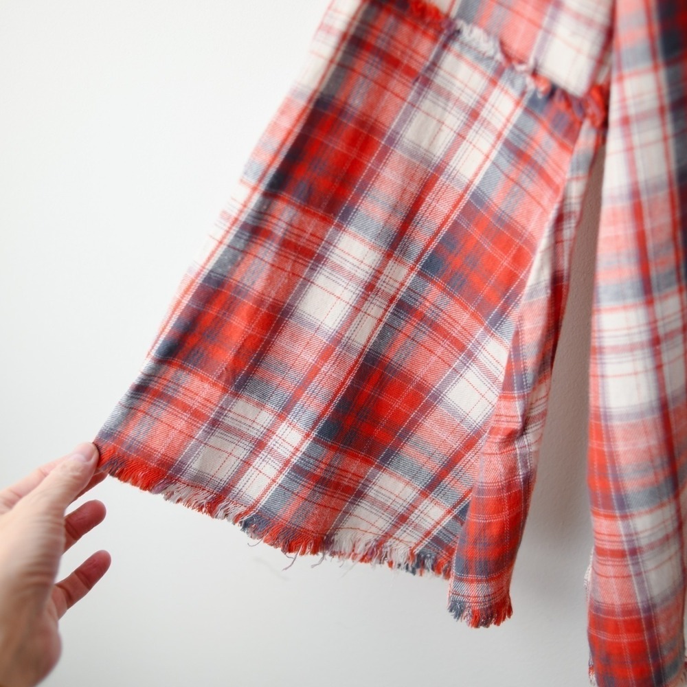 Fantastic Fawn Patchwork Flannel Plaid Shirt Womens L Indie Grunge Cottage Boho - Picture 3 of 9